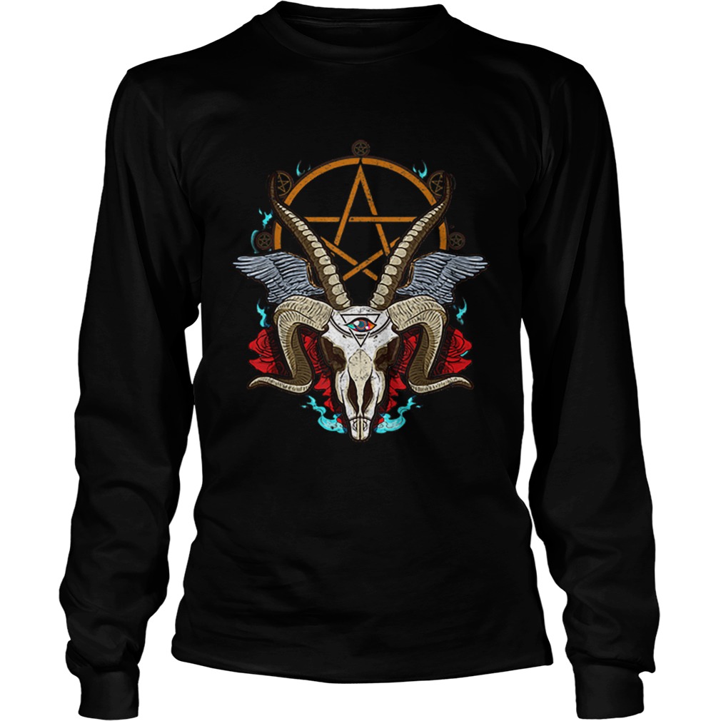 Halloween Baphomet Satanic Goat Ram Head Lucifer Eye LongSleeve