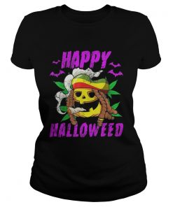 Halloween Happy Halloweed Rasta Pumpkin Marijuana Weed 420  LlMlTED EDlTlON Classic Ladies