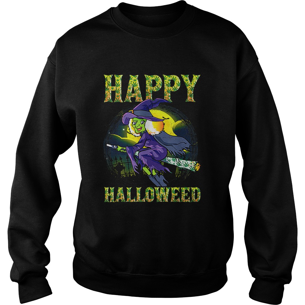 Halloween Happy Halloweed Witch Marijuana Weed 420 Women Sweatshirt