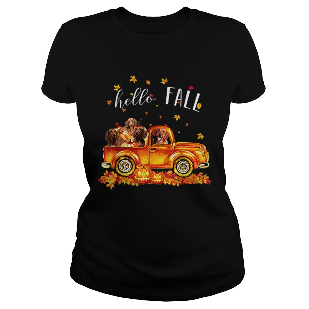 Halloween Hello Fall Dachshund Classic Ladies