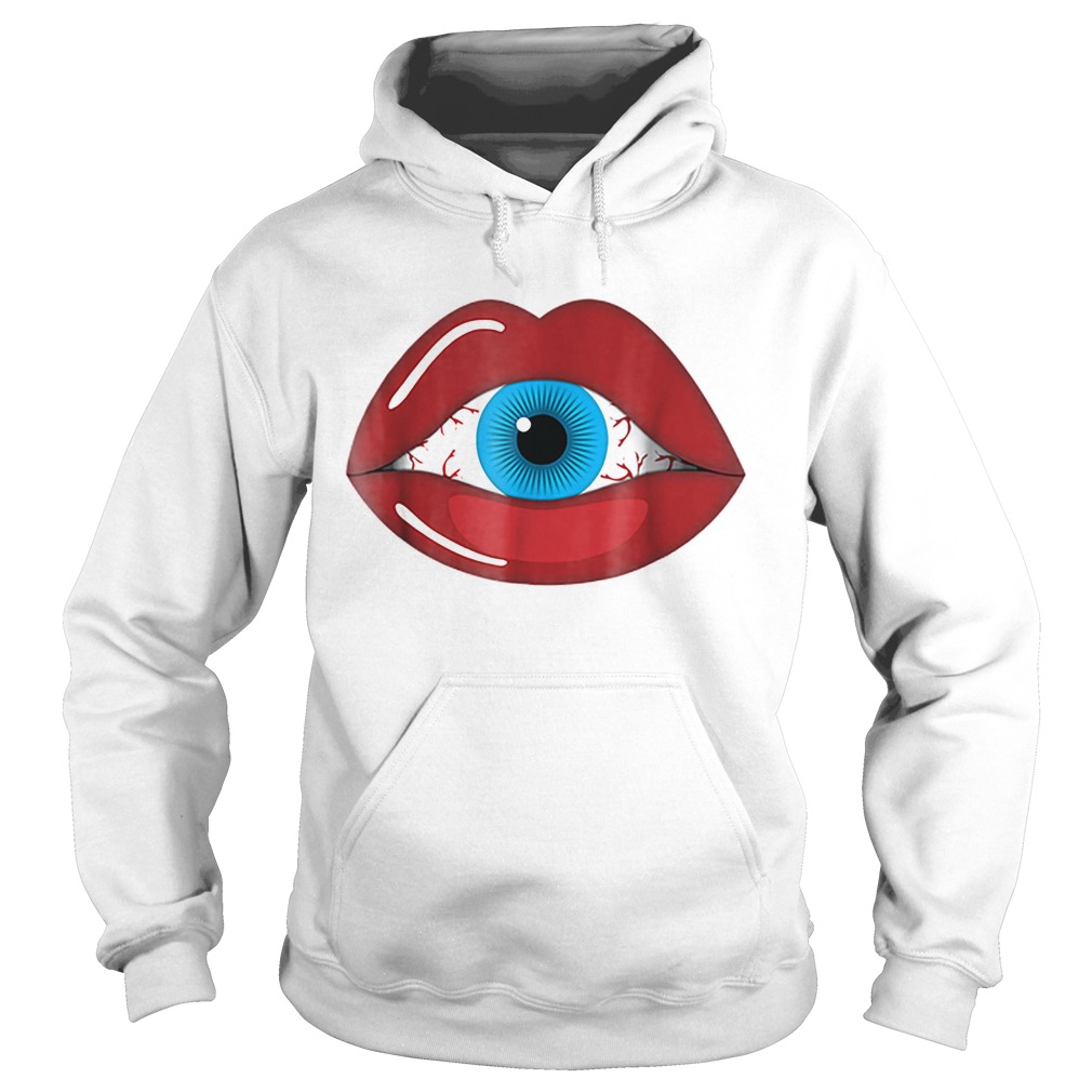 Halloween HorrorCreepy Eyeball inside Woman Lips Hoodie