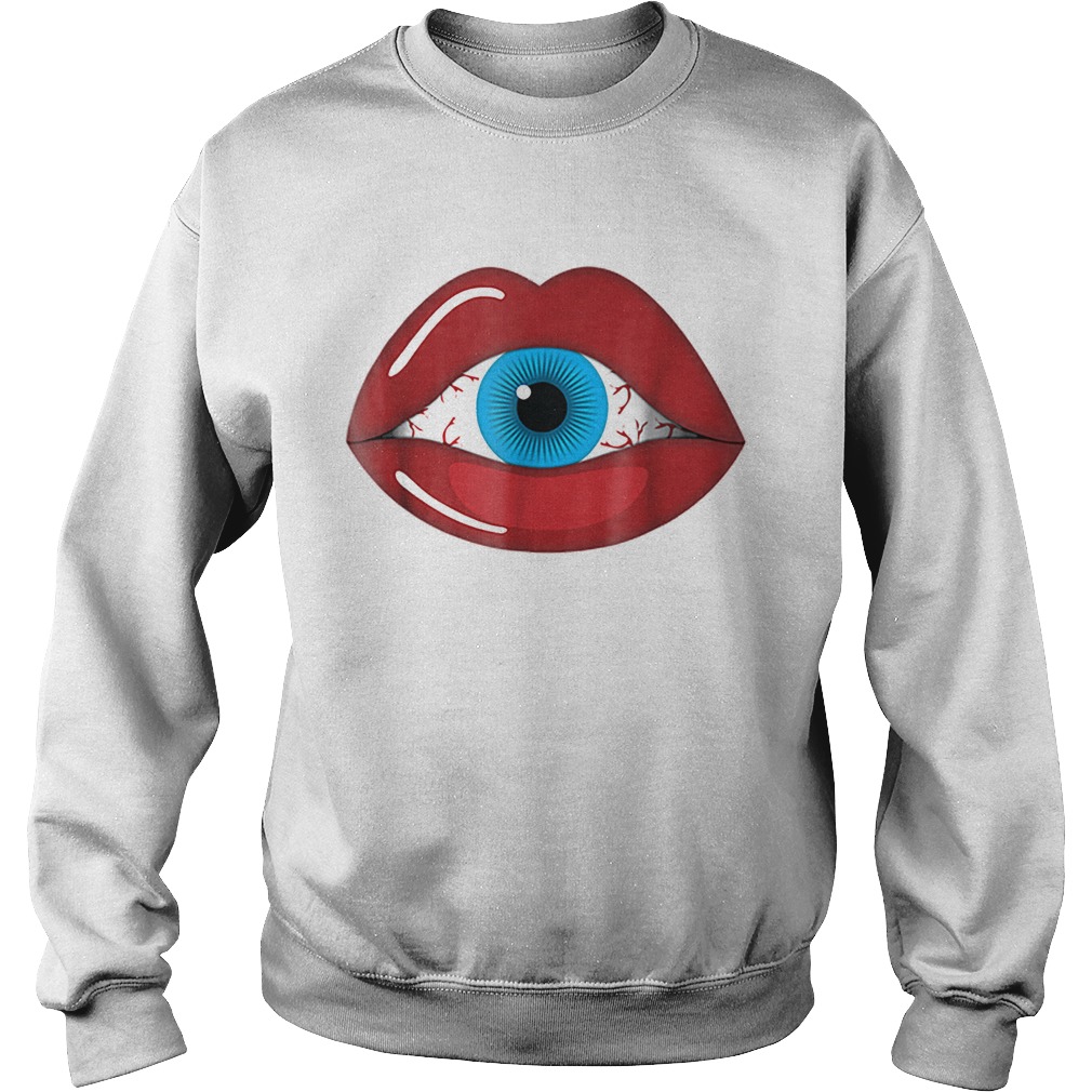 Halloween HorrorCreepy Eyeball inside Woman Lips Sweatshirt