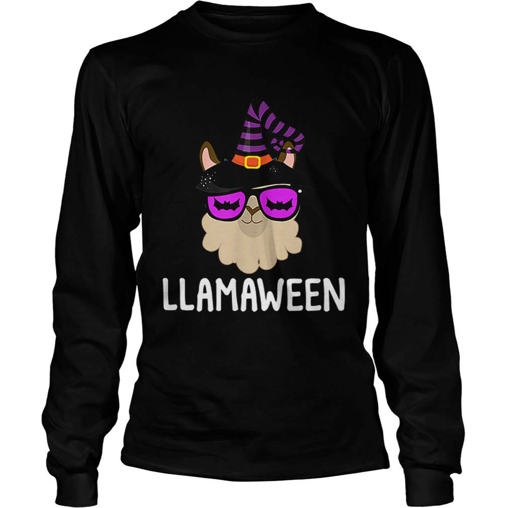 Halloween LLama Witch LLamaween Bat Glasses LongSleeve