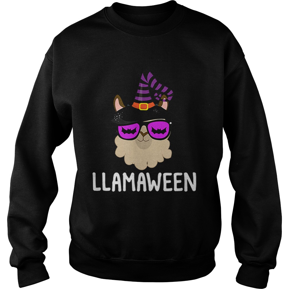 Halloween LLama Witch LLamaween Bat Glasses Sweatshirt