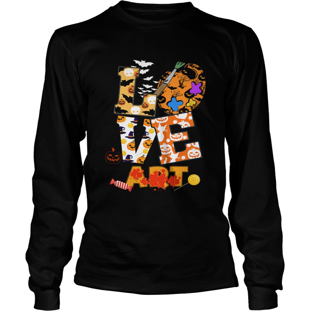 Halloween Love Art Funny Art Teacher Gift TShirt LongSleeve