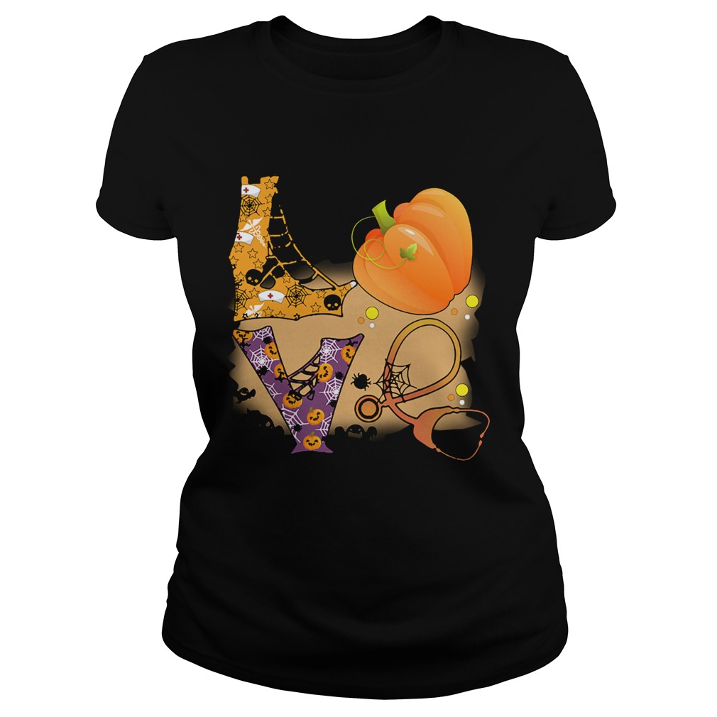 Halloween Love nurselife Nurse Life TShirt Classic Ladies