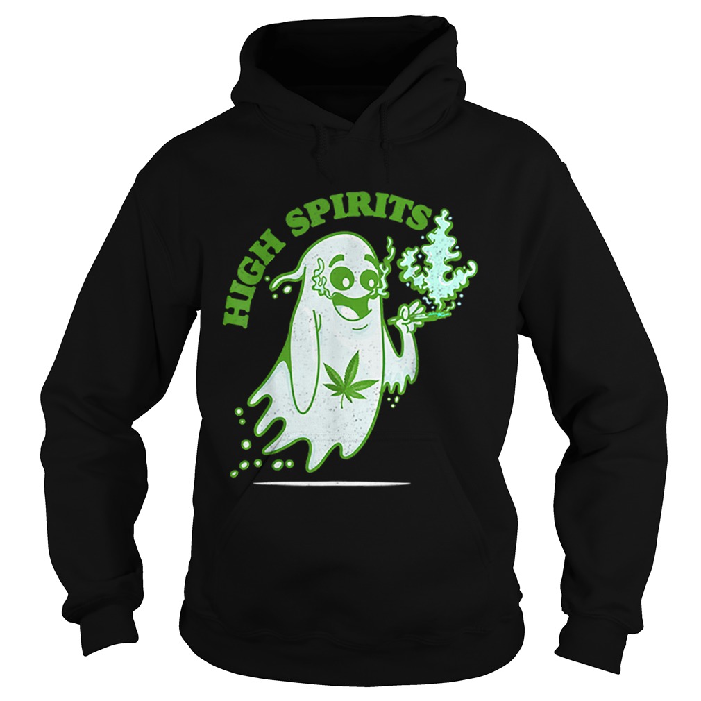 Halloween Marijuana Cannabis Ghost Design Weed Smokers Hoodie
