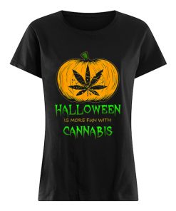 Halloween THC 420 Pumpkin Carving Stoner Cannibus Smoking  Classic Women's T-shirt