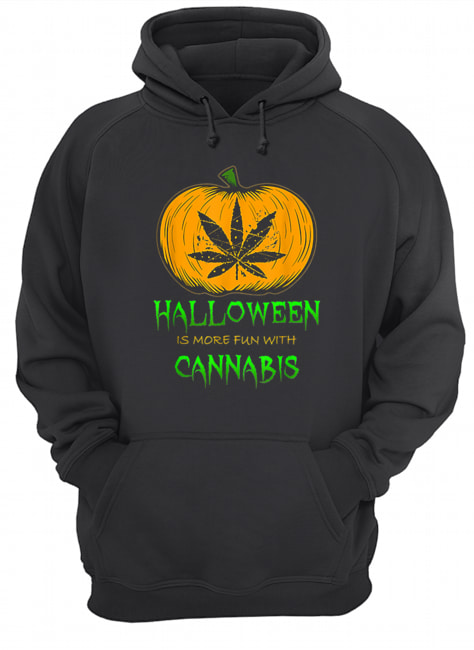 Halloween THC 420 Pumpkin Carving Stoner Cannibus Smoking Unisex Hoodie