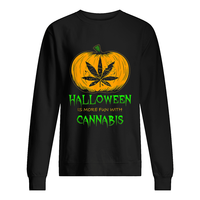 Halloween THC 420 Pumpkin Carving Stoner Cannibus Smoking Unisex Sweatshirt