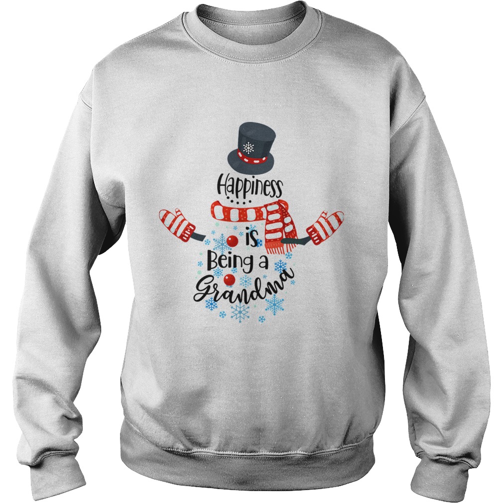 Happiness Is Being A Grandma Snowman Xmas Matching Family TShirt Sweatshirt