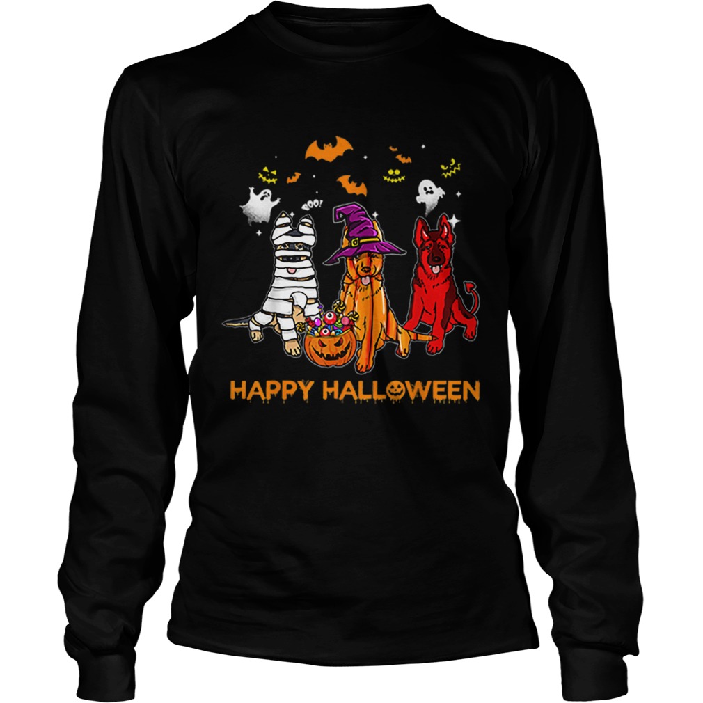 Happy Halloween German Shepherd Gift Pumpkin Mummy LongSleeve