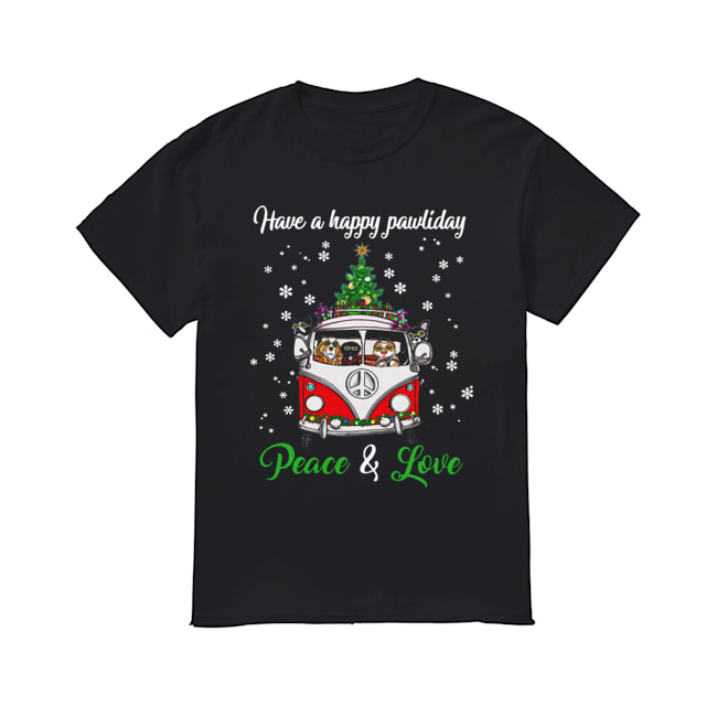 Have a happy pawlidays peace and love Dogs Christmas shirt