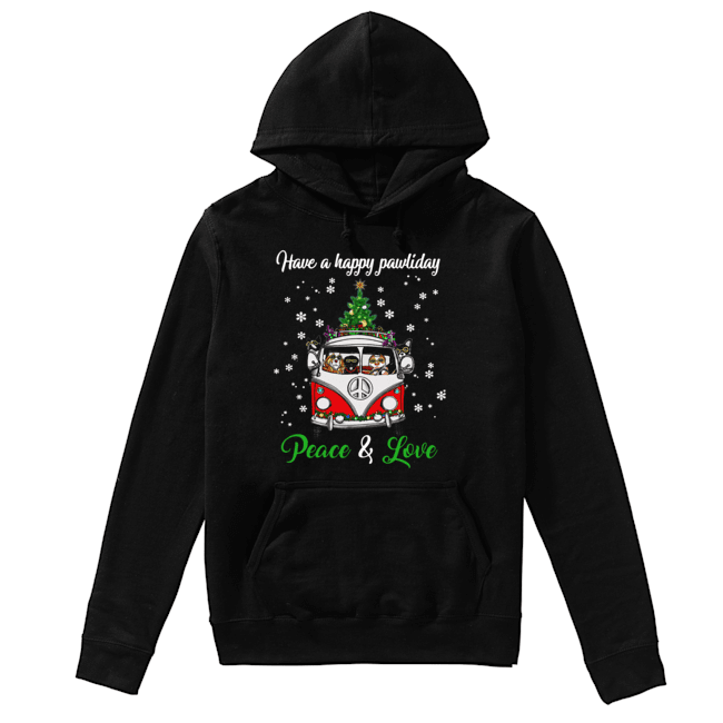 Have a happy pawlidays peace and love Dogs Christmas Unisex Hoodie