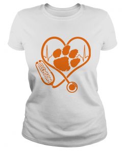 Heartbeat Nurse love Clemson Tigers  Classic Ladies