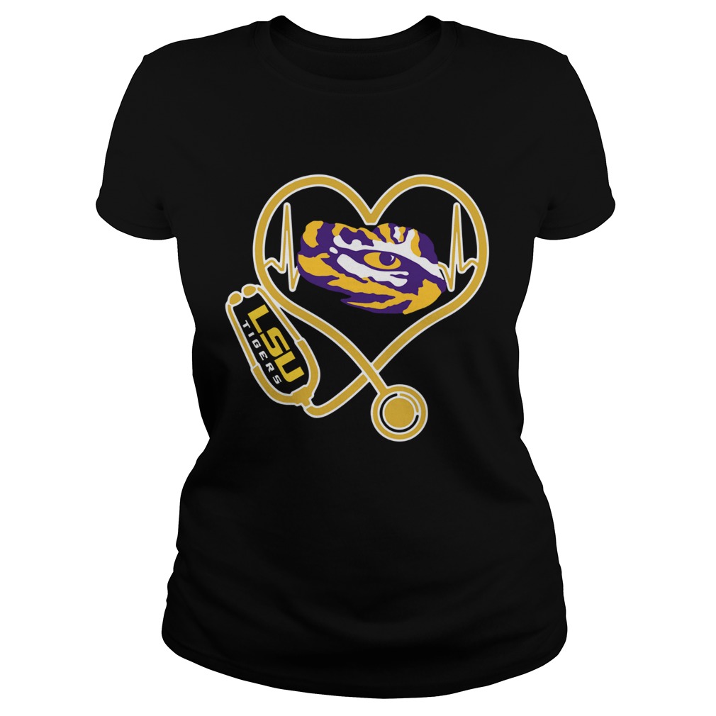 Heartbeat Nurse love LSU Tigers Classic Ladies