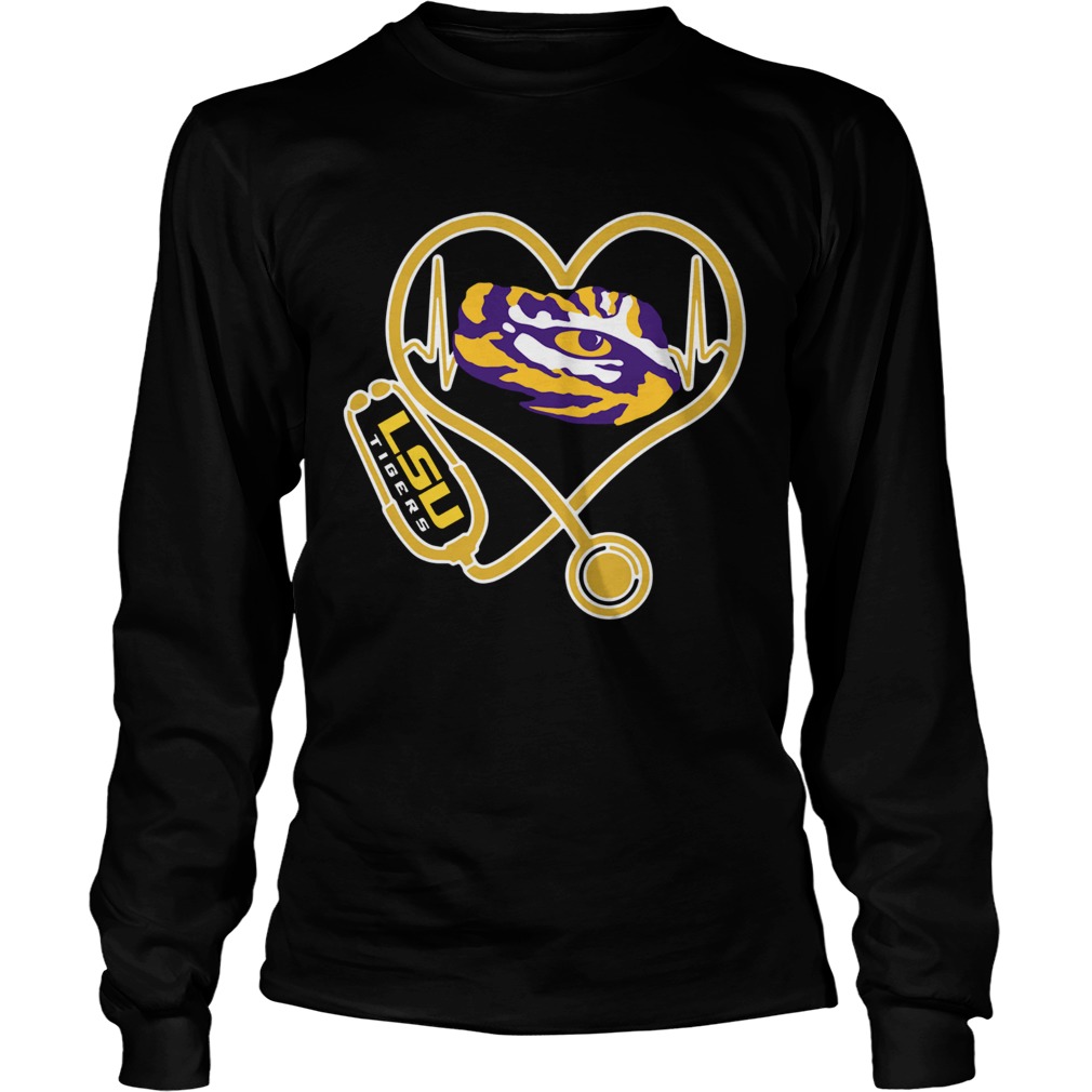 Heartbeat Nurse love LSU Tigers LongSleeve