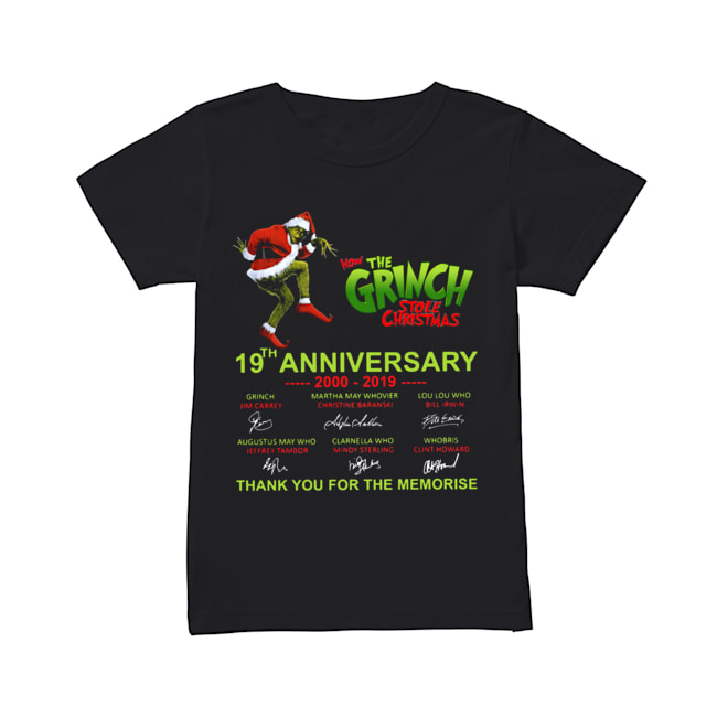 How the Grinch Stole Christmas 19th anniversary thank you for the memories Classic Women's T-shirt