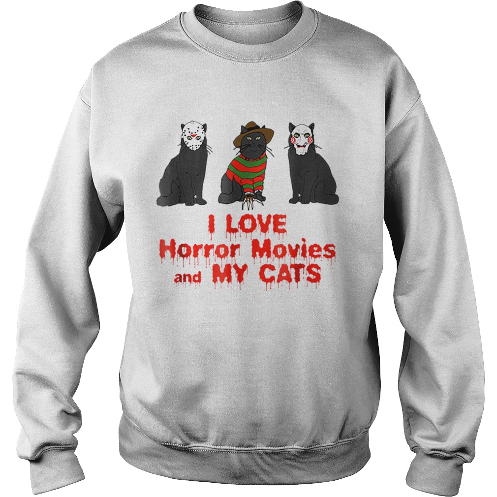 I Love Cats Horror Movie Sweatshirt