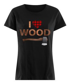 I Love Wood Lumberjack Heart Halloween Party Gift  Classic Women's T-shirt