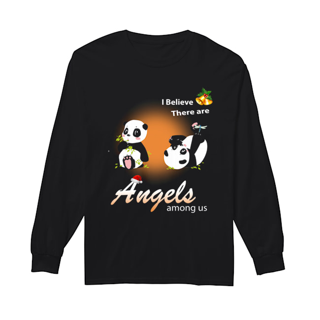 I believe There are angels among us Panda Long Sleeved T-shirt 