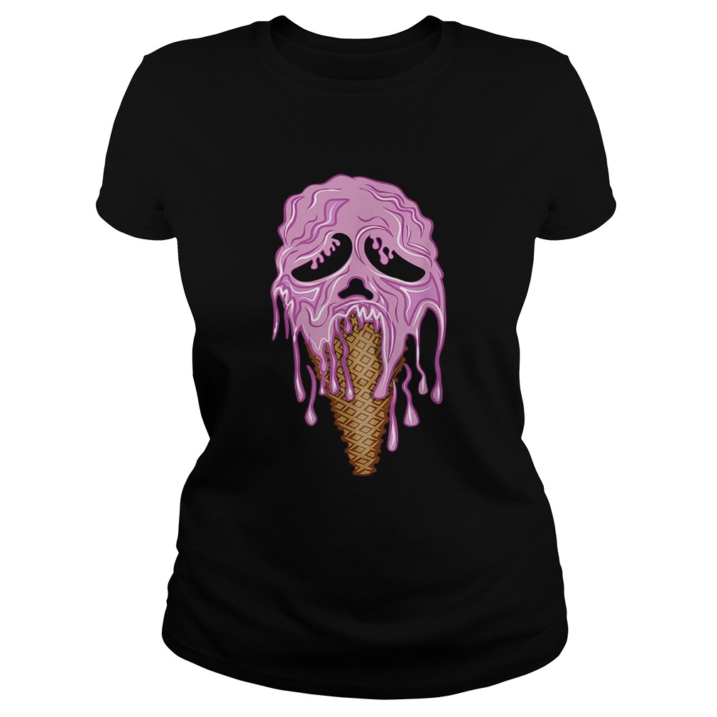 Ice Cream Melting Skeleton Scream face Classic Ladies