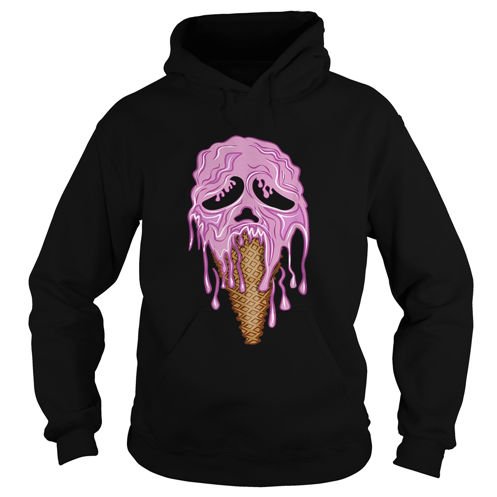 Ice Cream Melting Skeleton Scream face Hoodie