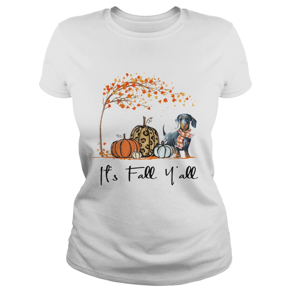 Its Fall Yall Dachshund Ts Classic Ladies