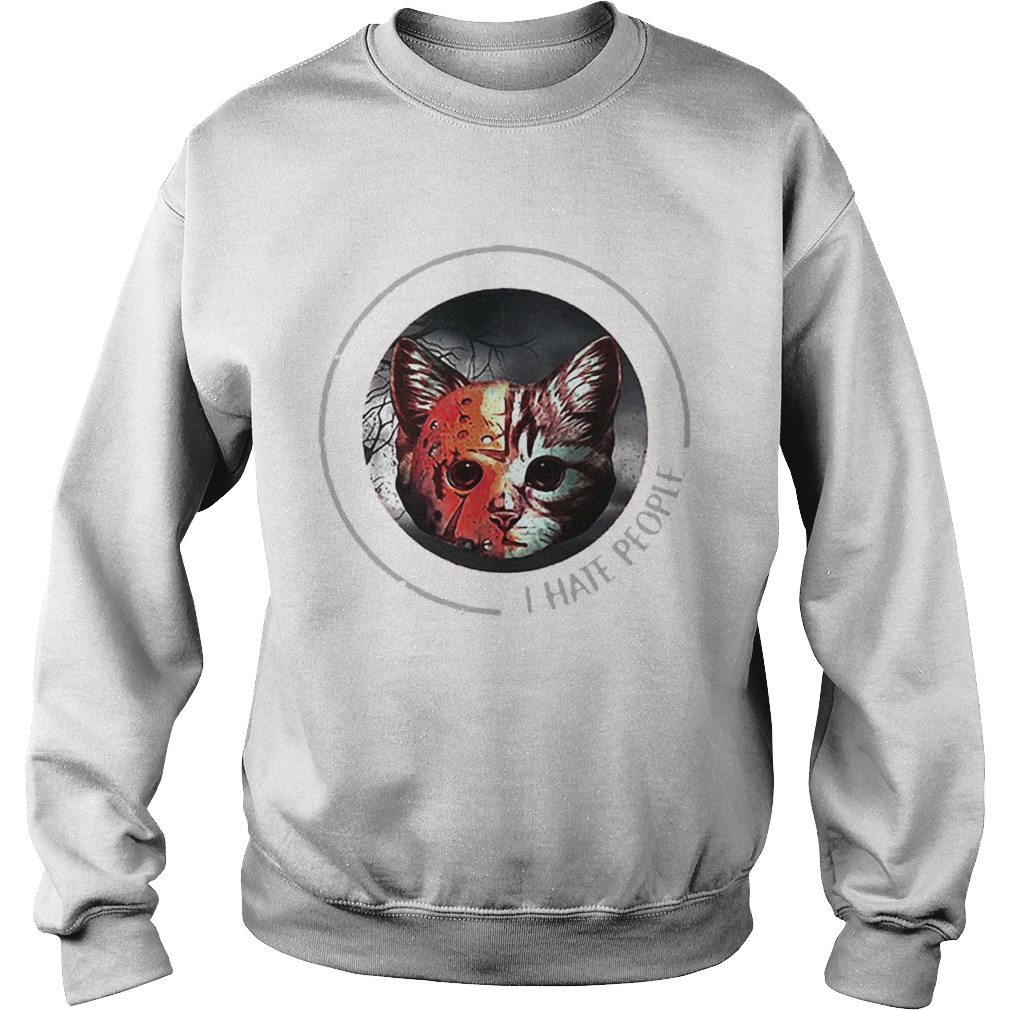 Jason Voorhees And Cat I Hate People Sweatshirt