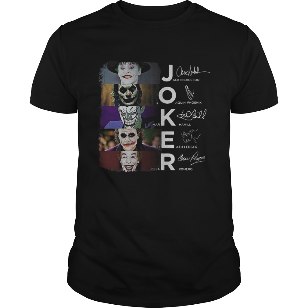 Joker all movie characters signed shirt