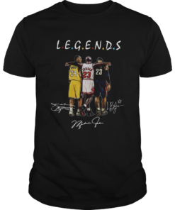 Kobe Bryant Michael Jordan and LeBron James Legends Friends Shirt Unisex