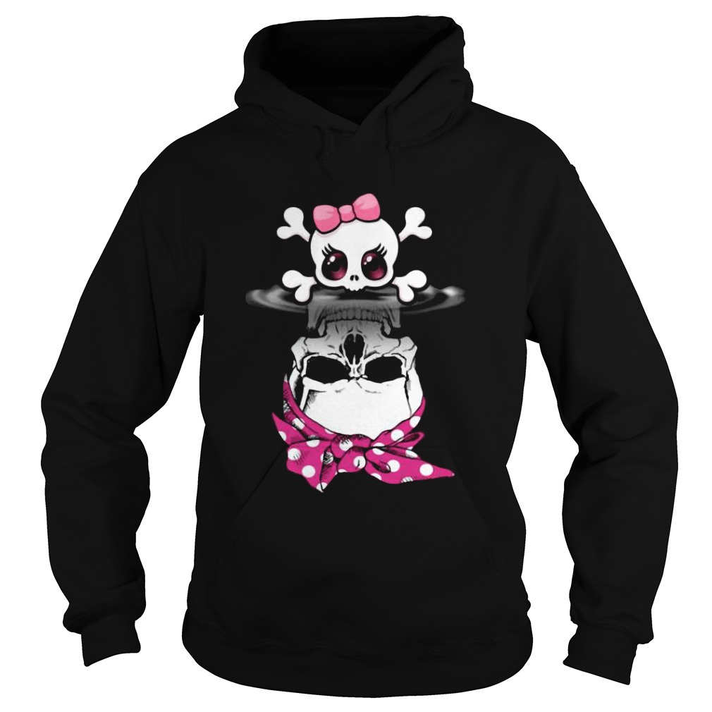 Lady skull water mirror reflection Hoodie