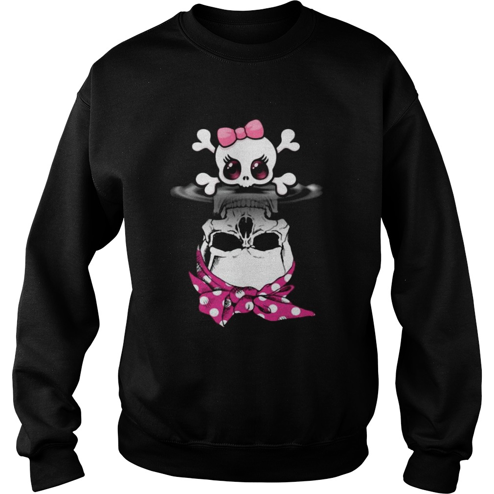 Lady skull water mirror reflection Sweatshirt