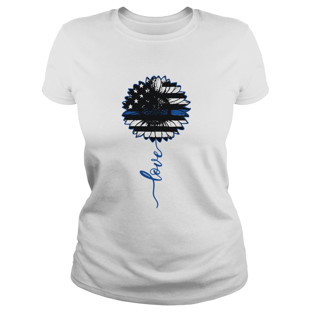 Love sunflower American flag Classic Ladies