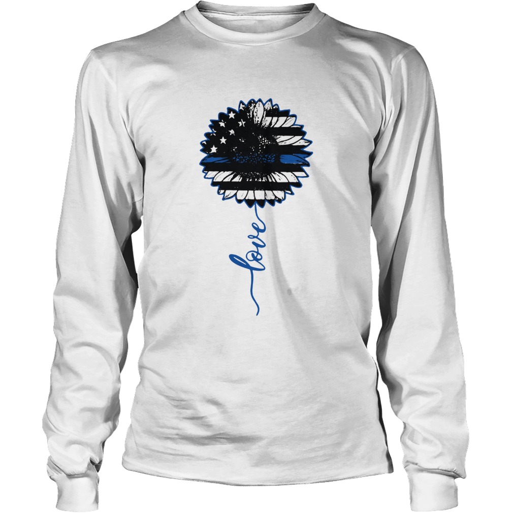 Love sunflower American flag LongSleeve
