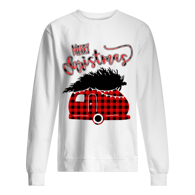 Merry Christmas Camping Car With Christmas Tree Tshir Unisex Sweatshirt