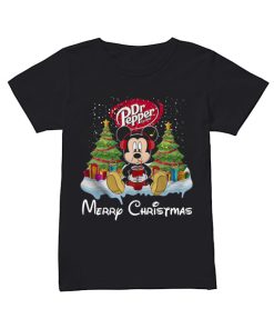 Mickey Mouse drink Dr Pepper Merry Christmas  Classic Women's T-shirt