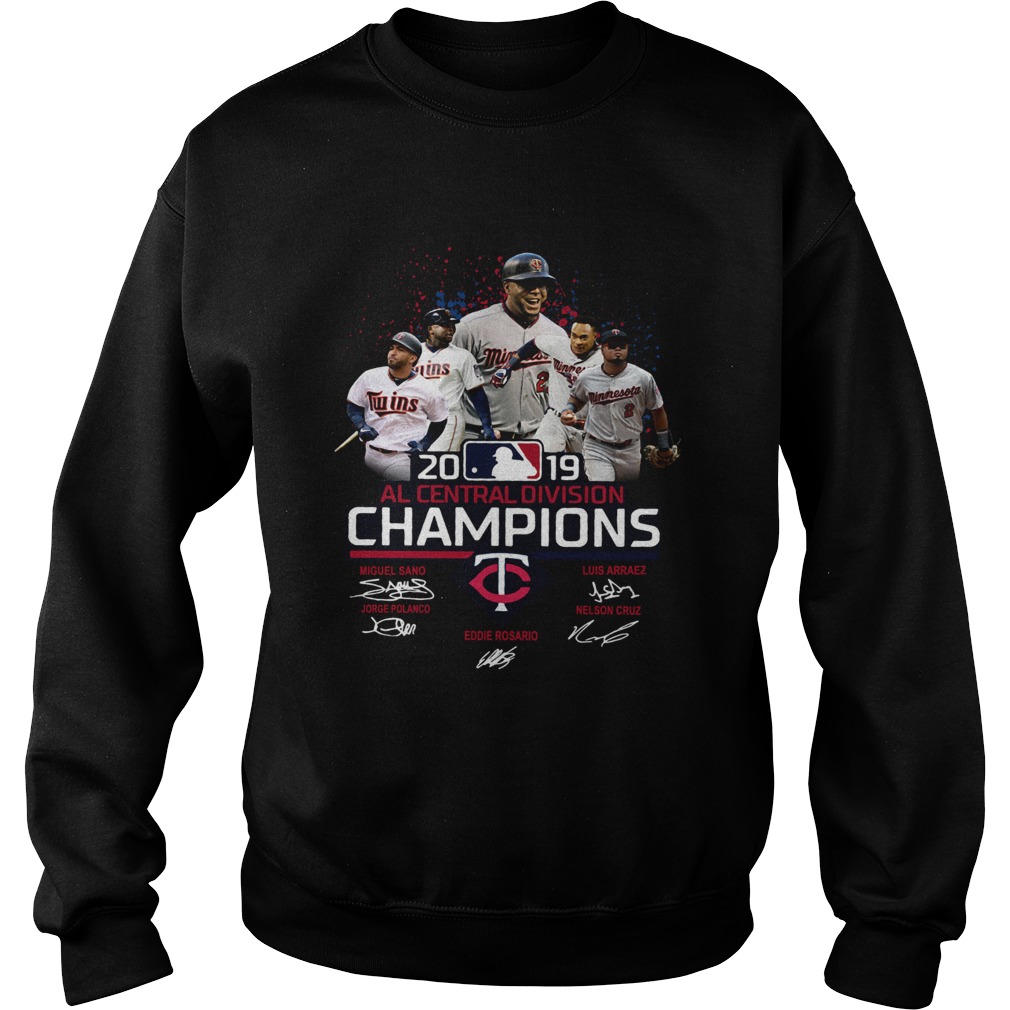 Minnesota Twins 2019 Al central division Champions signatures Sweatshirt