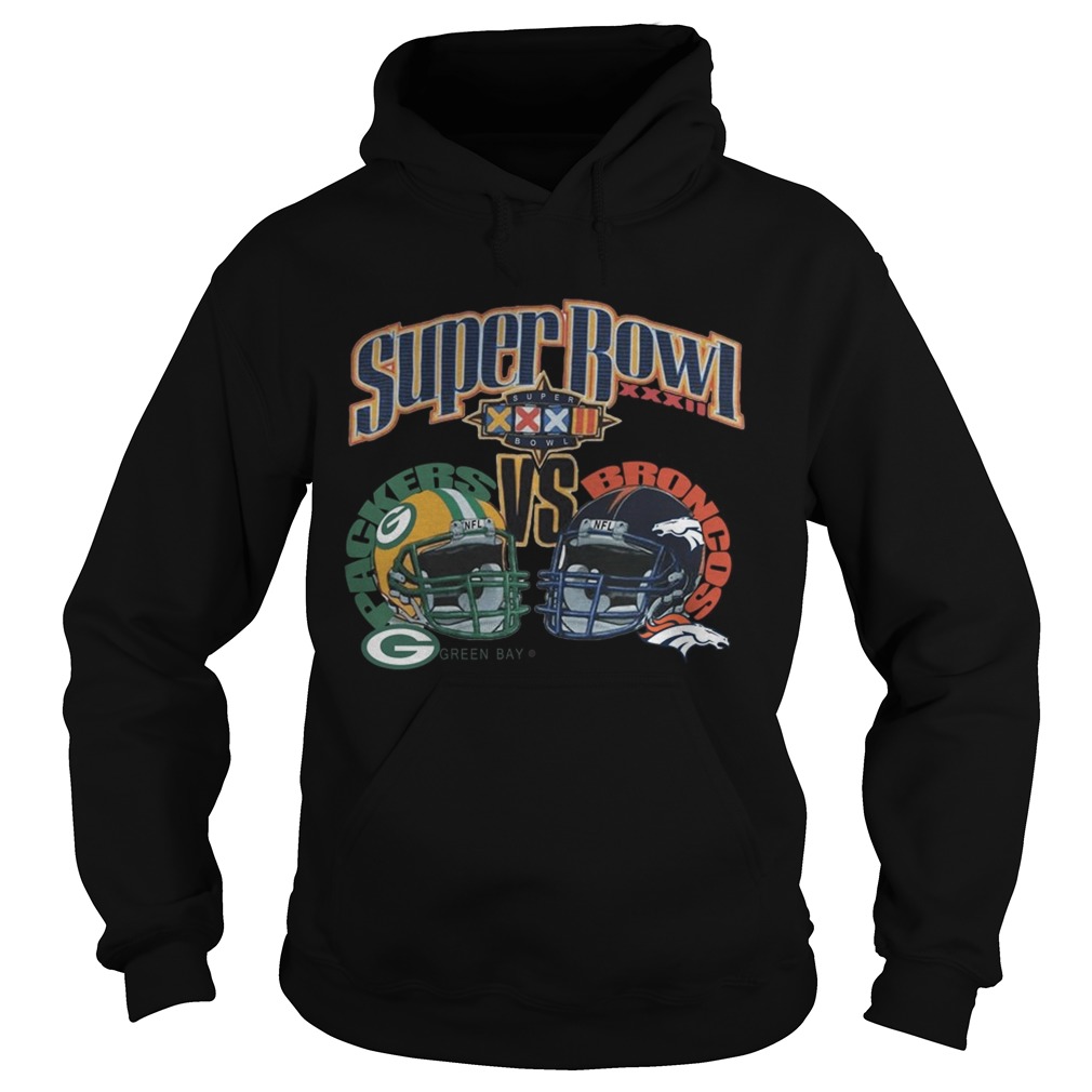 NFL Super Bowl XXXII Sunday January 25 1998 San Diego California Green Bay Packers Vs Broncos Denve Hoodie
