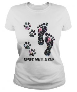 Never Walk Alone Floral Paw T Classic Ladies
