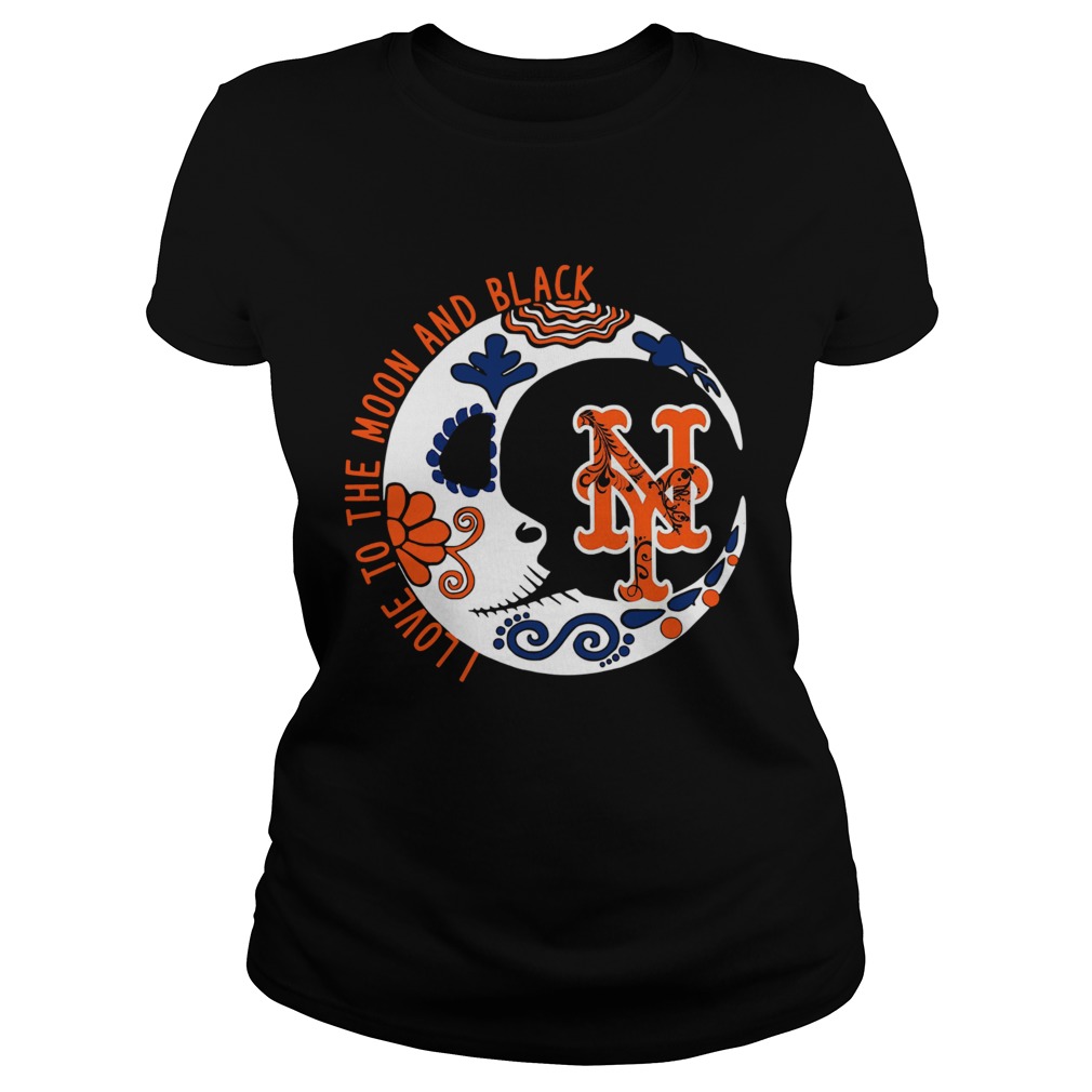 New York Mets I love to the moon and black Classic Ladies