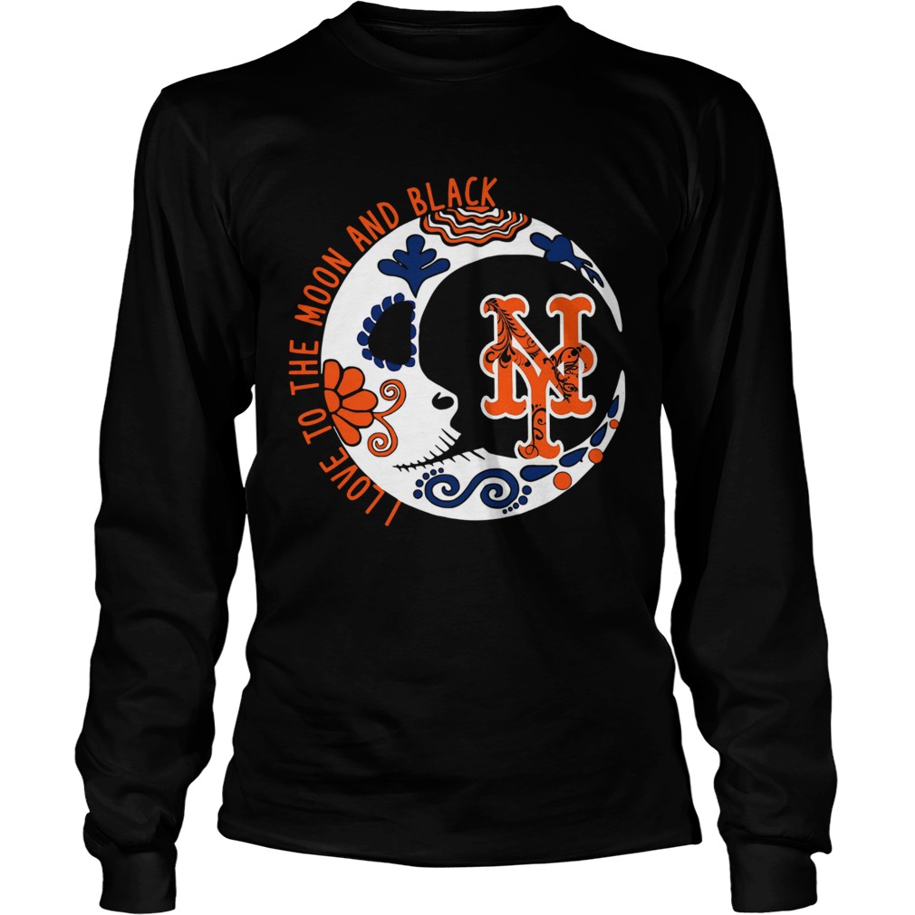 New York Mets I love to the moon and black LongSleeve