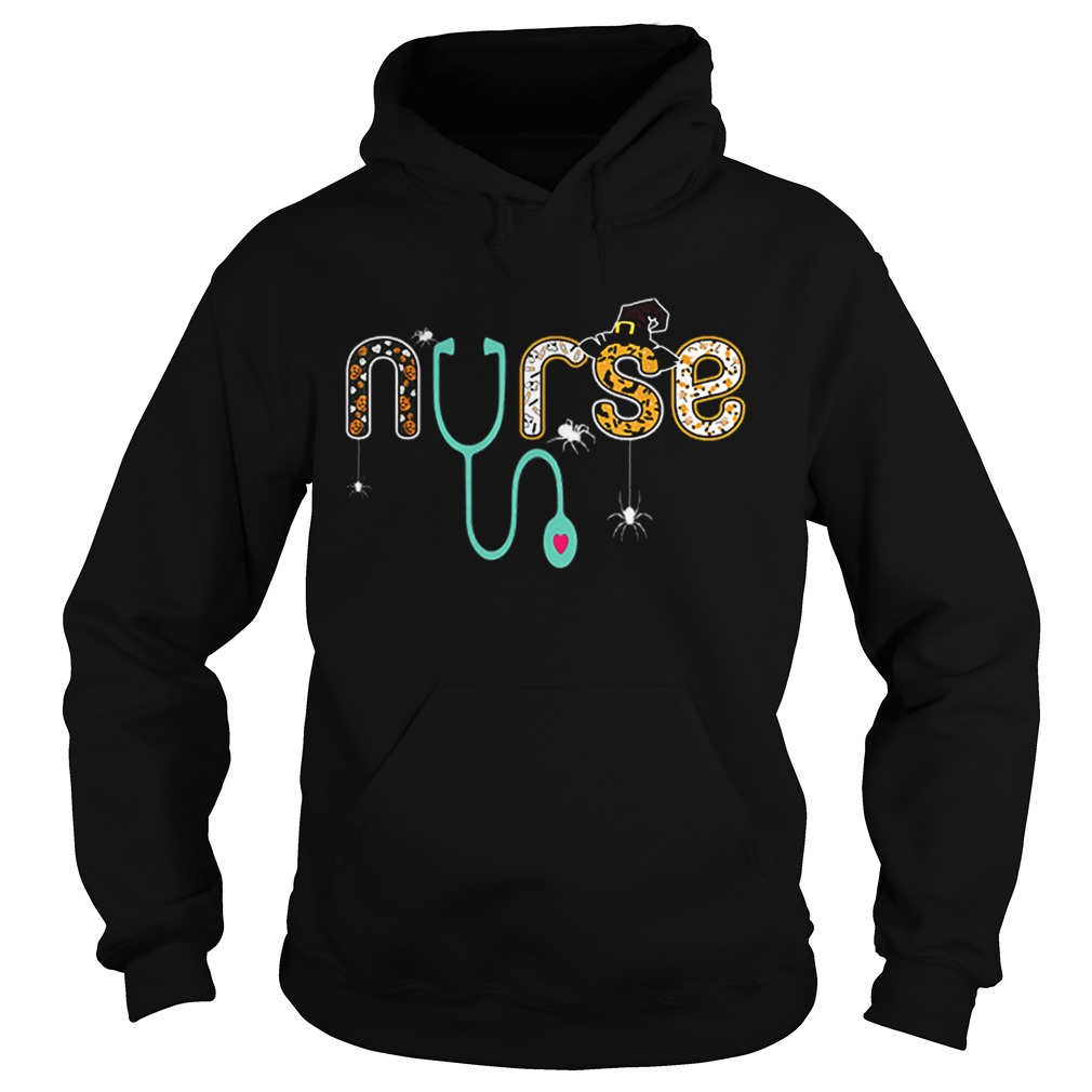 Nurse Halloween Spider Witch hat ghost Stethoscope Hoodie