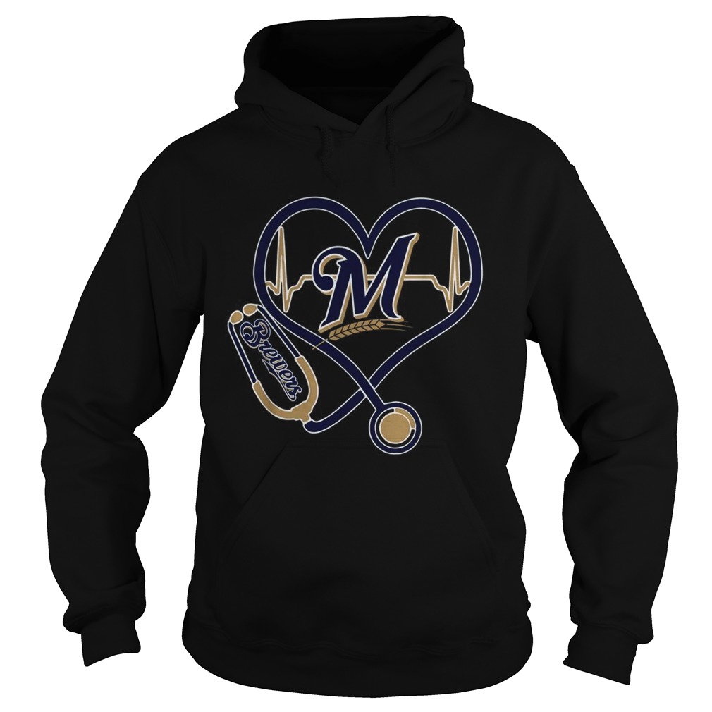 Nurse heart Milwaukee Brewers Hoodie