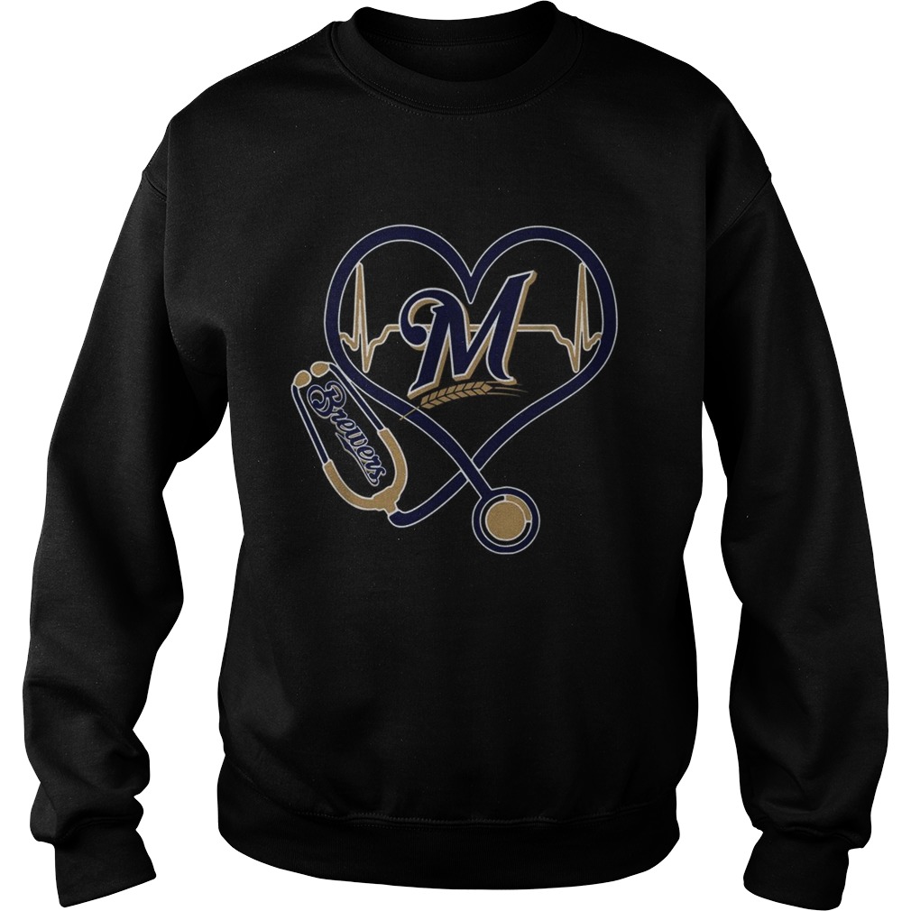 Nurse heart Milwaukee Brewers Sweatshirt