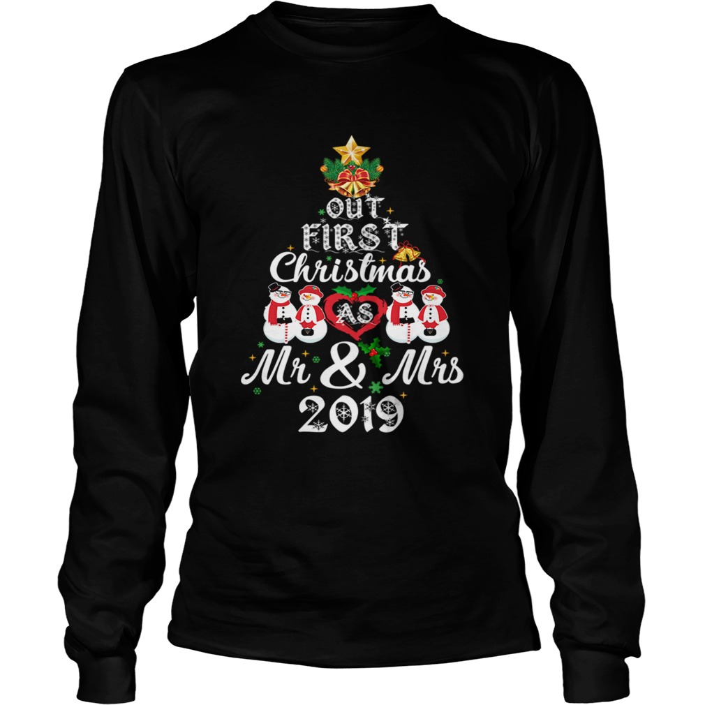 Our First Christmas As Mrs 2019 Newlywed Couple TShirt TShirt LongSleeve