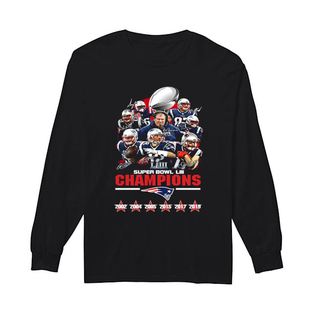 Patriot New England Super Bowl LIII Champions Signatures Shirt Long Sleeved T-shirt 