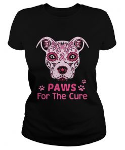Paws for the cure pit bull poco loco sugar skull breast cancer  Classic Ladies