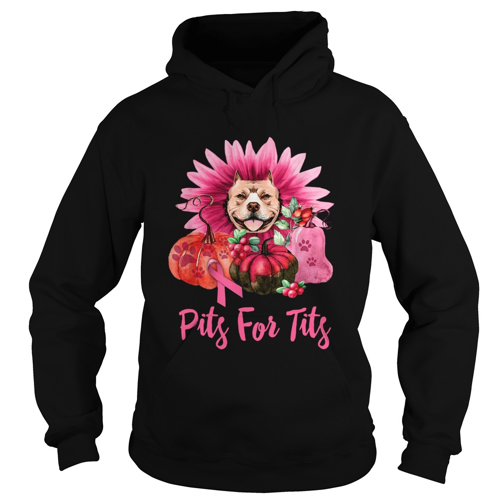 Pits for tits Pitbull Breast Cancer Awareness Gerbera Pumpkin Hoodie