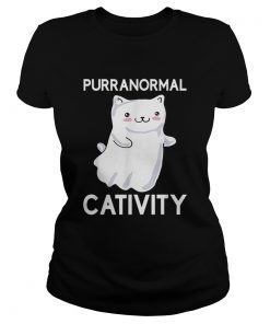 Purranormal Cativity Ghost Halloween Cat Lovers  Classic Ladies